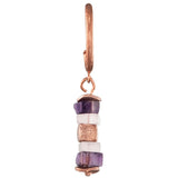 Julie Julsen Loving Stones Ohrschmuck aus 8 lila Edelsteinen - Amethyst , Rosenquarz