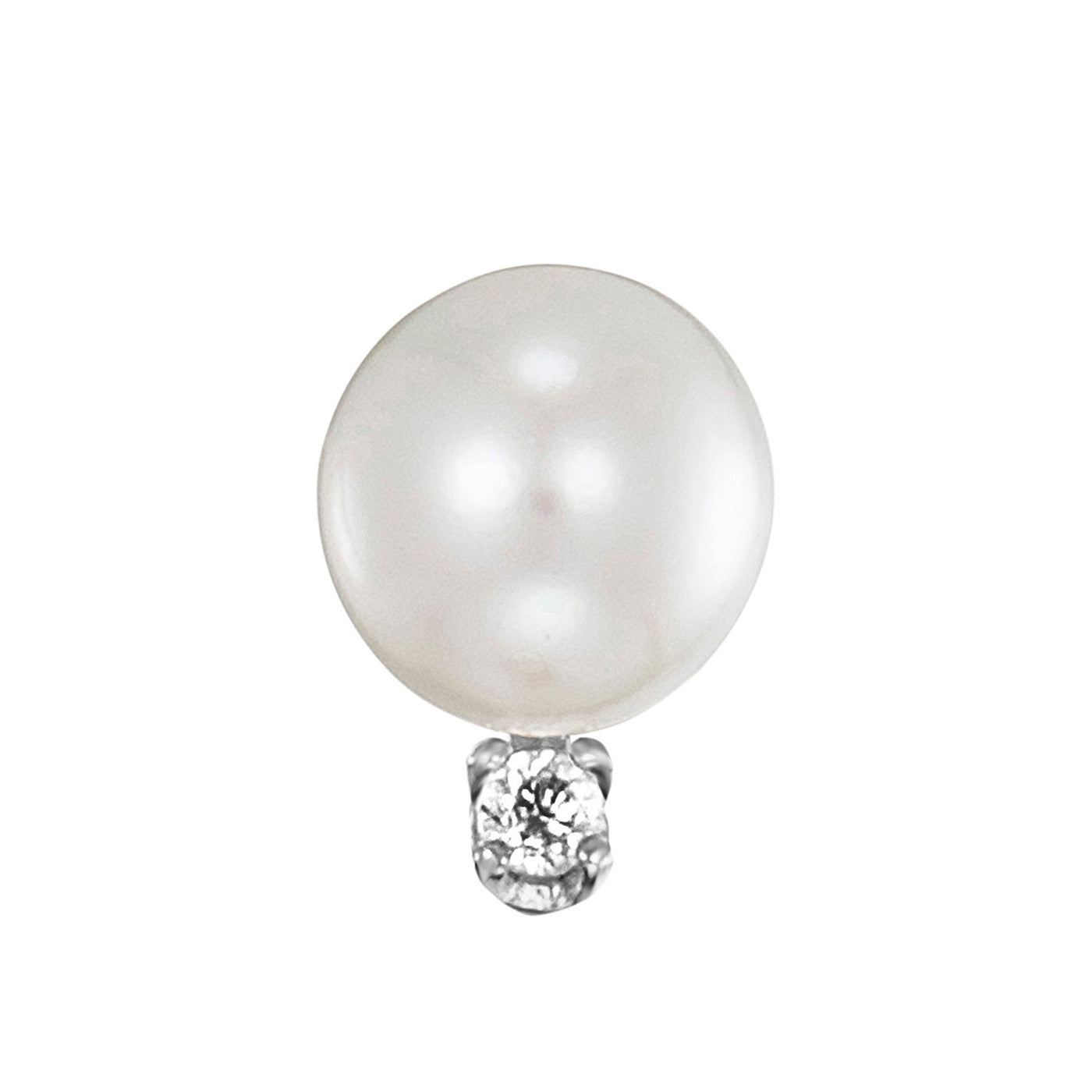 Julie Julsen Ohrstecker PEARL silber mit 2 Zirkonia und 2 Süßwasserperlen