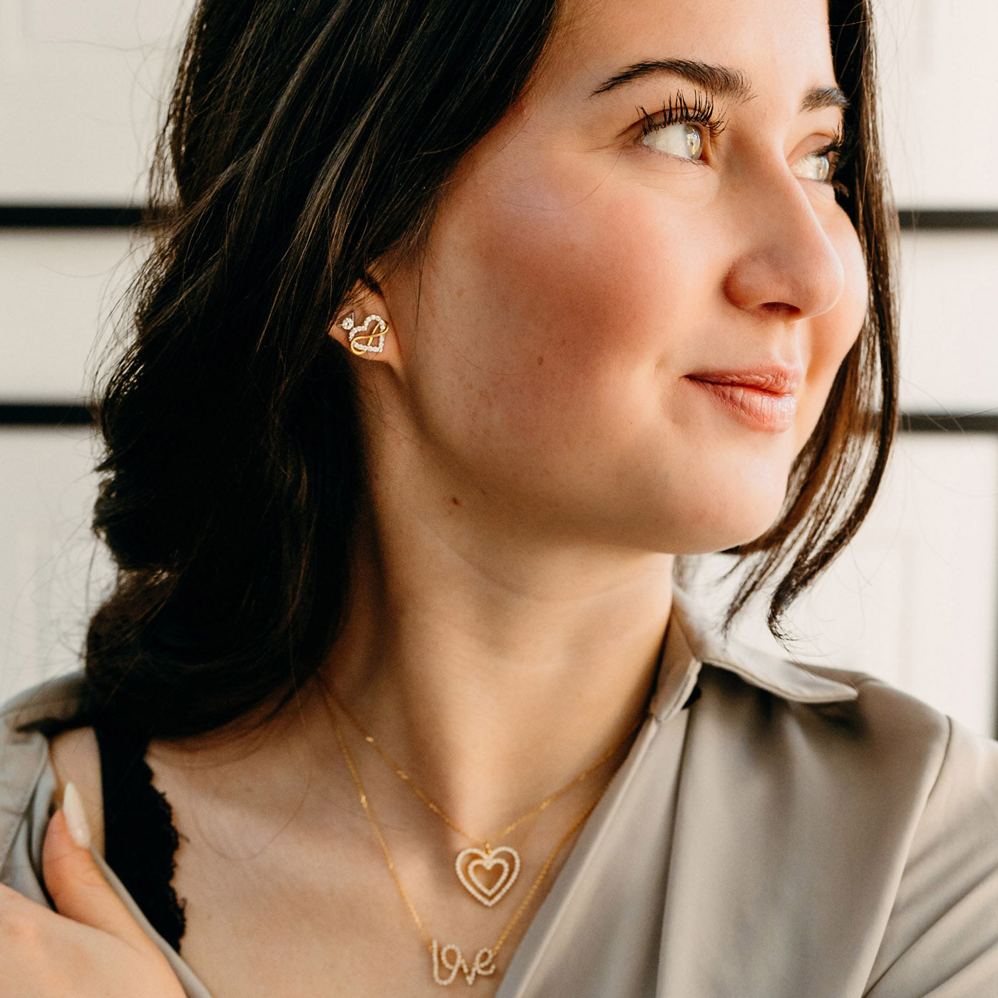 Julie Julsen Ohrstecker HEART INFINITY bicolor mit 36 Zirkonia