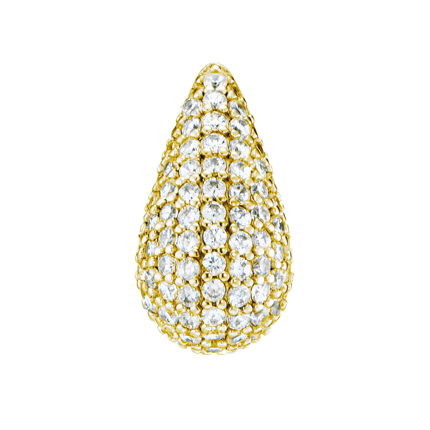 Julie Julsen Ohrstecker CRYSTAL DROP Silber vergoldet mit 190 weißen Zirkonia