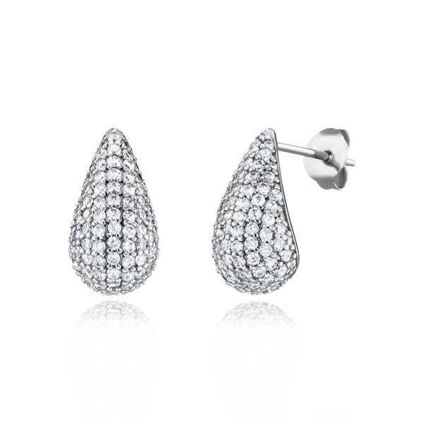Julie Julsen Ohrstecker CRYSTAL DROP silber mit 190 weiße Zirkonia