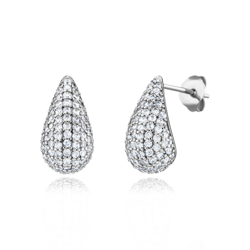 Julie Julsen Ohrstecker CRYSTAL DROP silber mit 190 weiße Zirkonia
