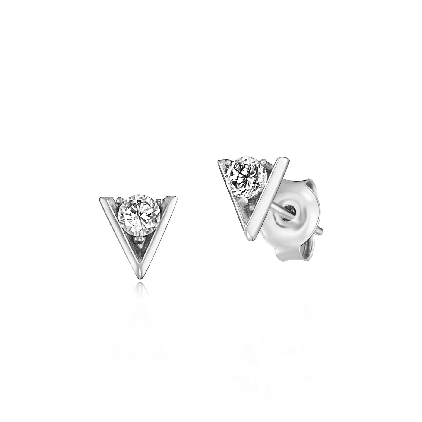 Julie Julsen Ohrstecker TRIANGLE silber mit 2 Zirkonia