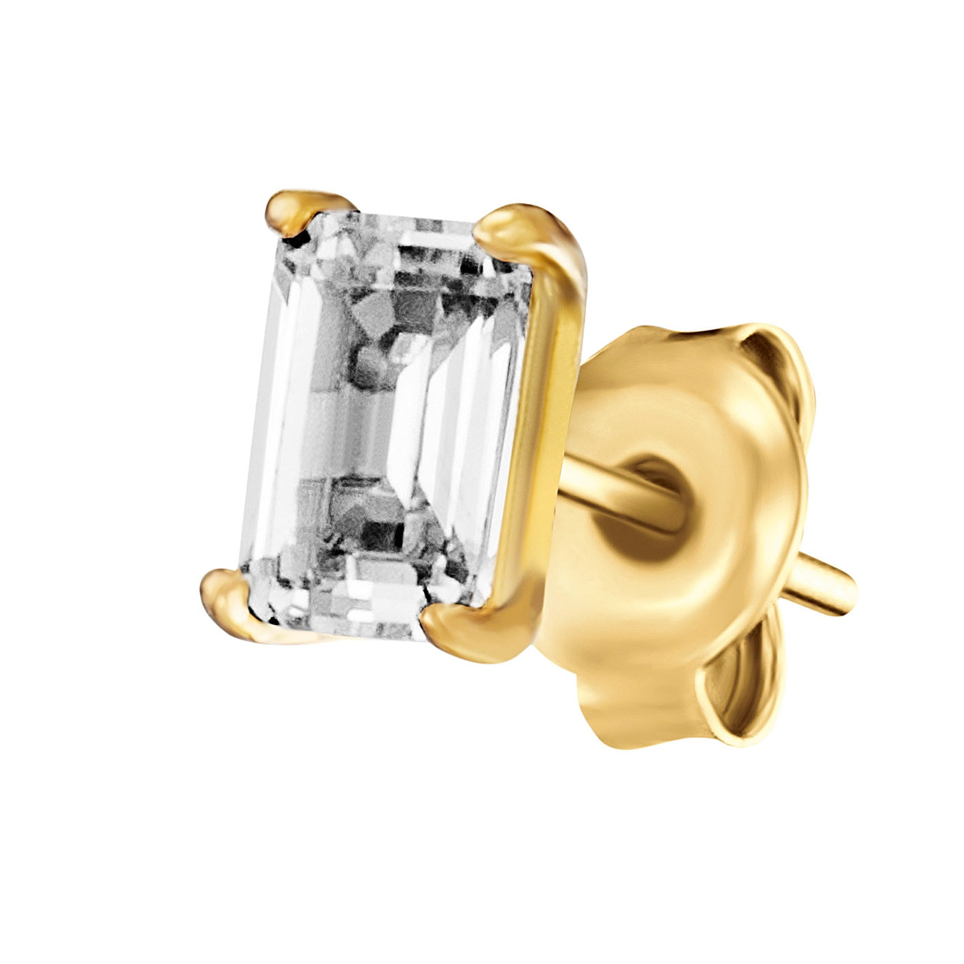 Julie Julsen Ohrstecker RECTANGLE vergoldet mit 2 Zirkonia