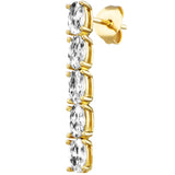 Julie Julsen Ohrstecker CRYSTAL LINE vergoldet mit 10 weiße Zirkonia