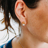 Julie Julsen Ohrstecker TRAPPED CRYSTAL vergoldet mit 2 weiße Zirkonia