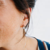 Julie Julsen Ohrstecker TRAPPED CRYSTAL silber mit 2 weiße Zirkonia