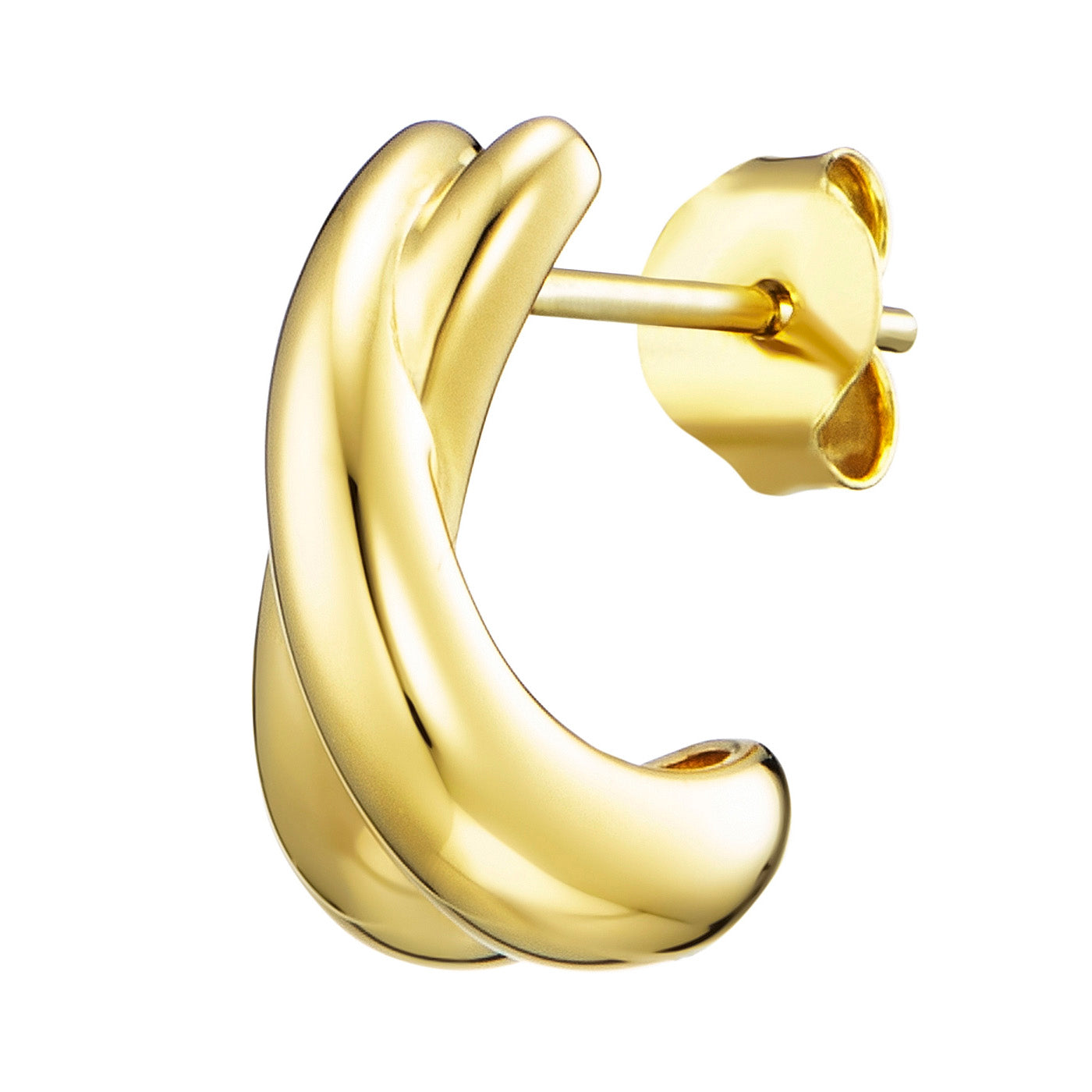 Julie Julsen Ohrstecker CROSSED LINES vergoldet