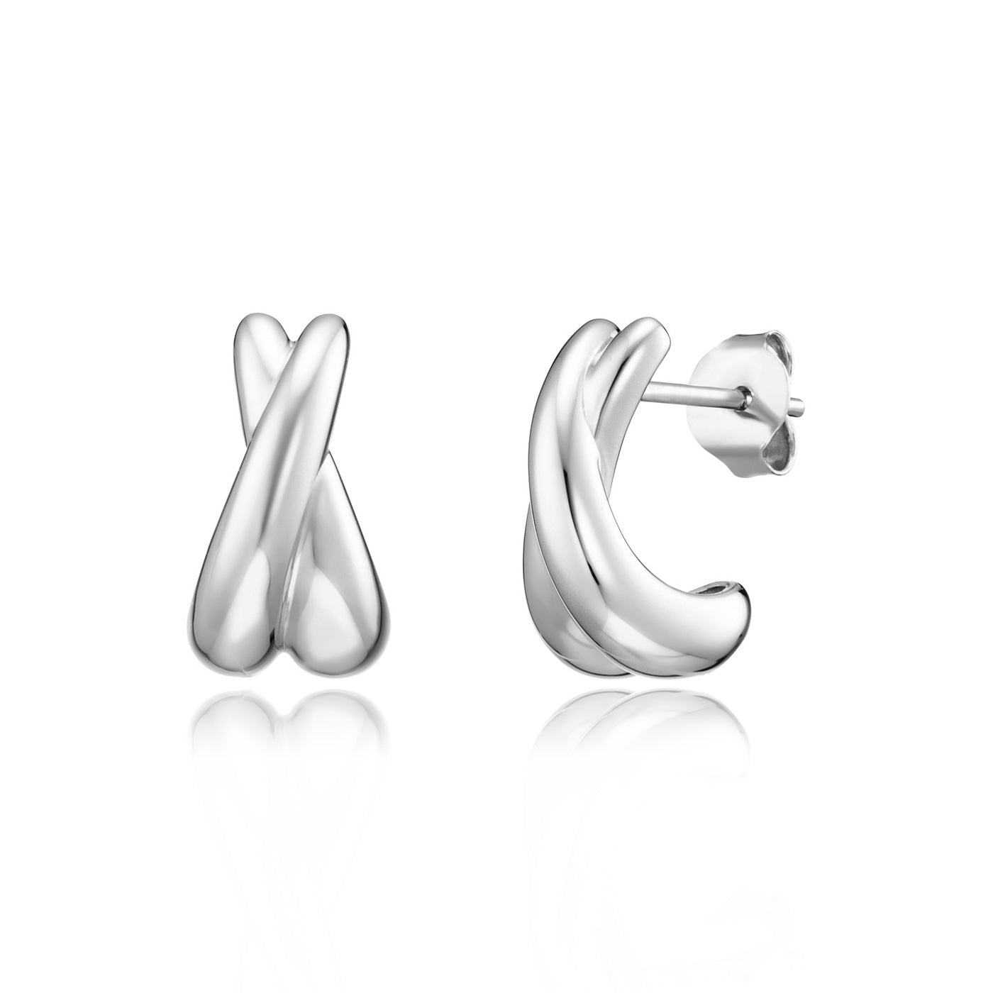 Julie Julsen Ohrstecker CROSSED LINES silber