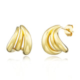 Julie Julsen Ohrstecker BENDED LINES vergoldet