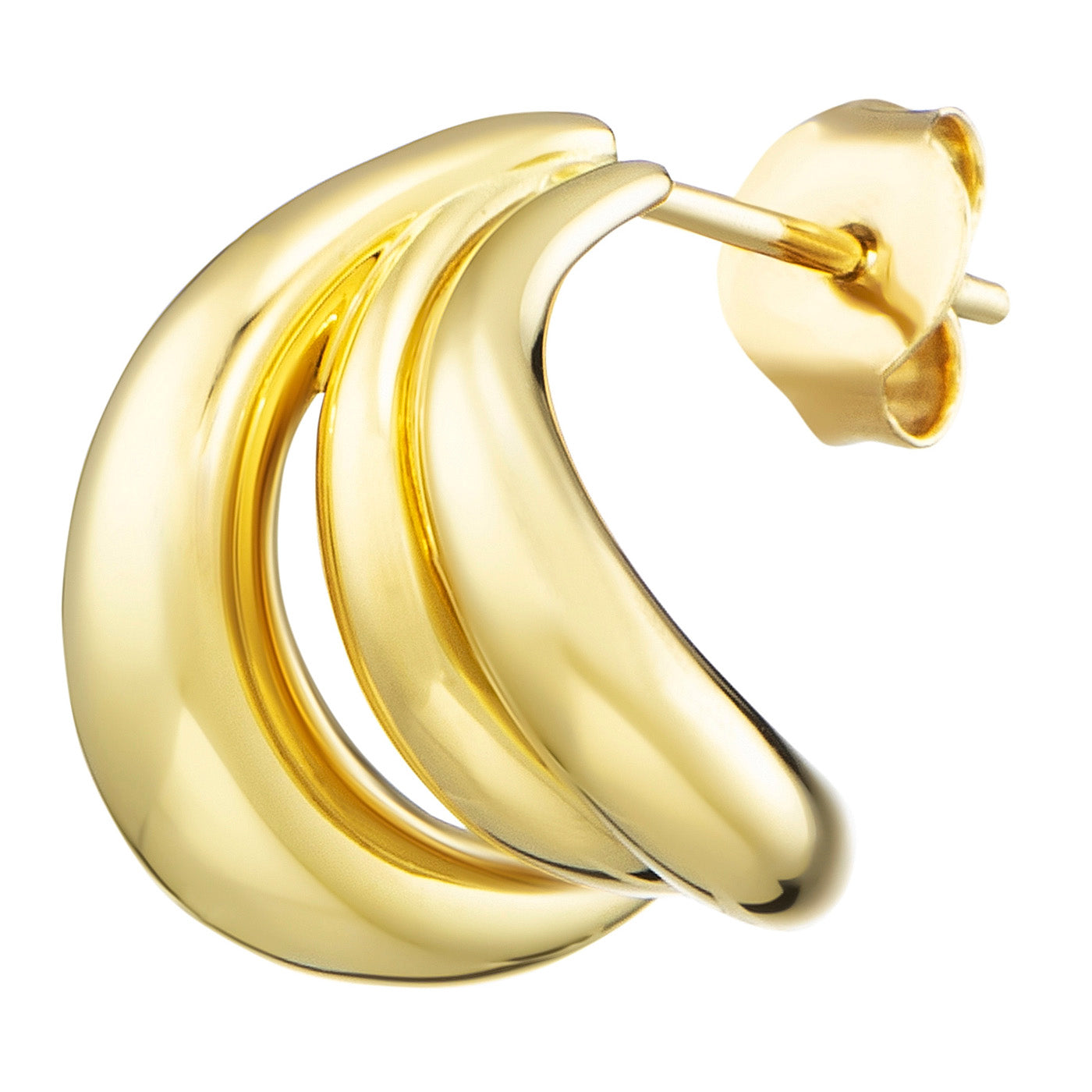 Julie Julsen Ohrstecker BENDED LINES vergoldet