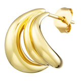 Julie Julsen Ohrstecker BENDED LINES vergoldet