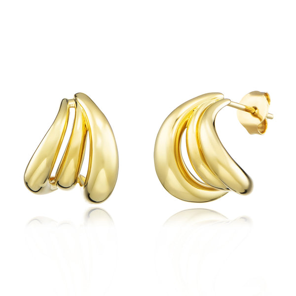 Julie Julsen Ohrstecker BENDED LINES vergoldet