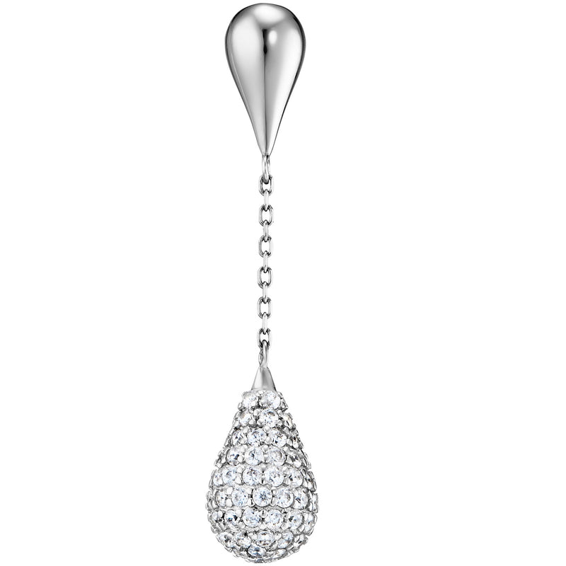 Julie Julsen Ohrhänger CRYSTAL DROP silber mit 190 weiße Zirkonia