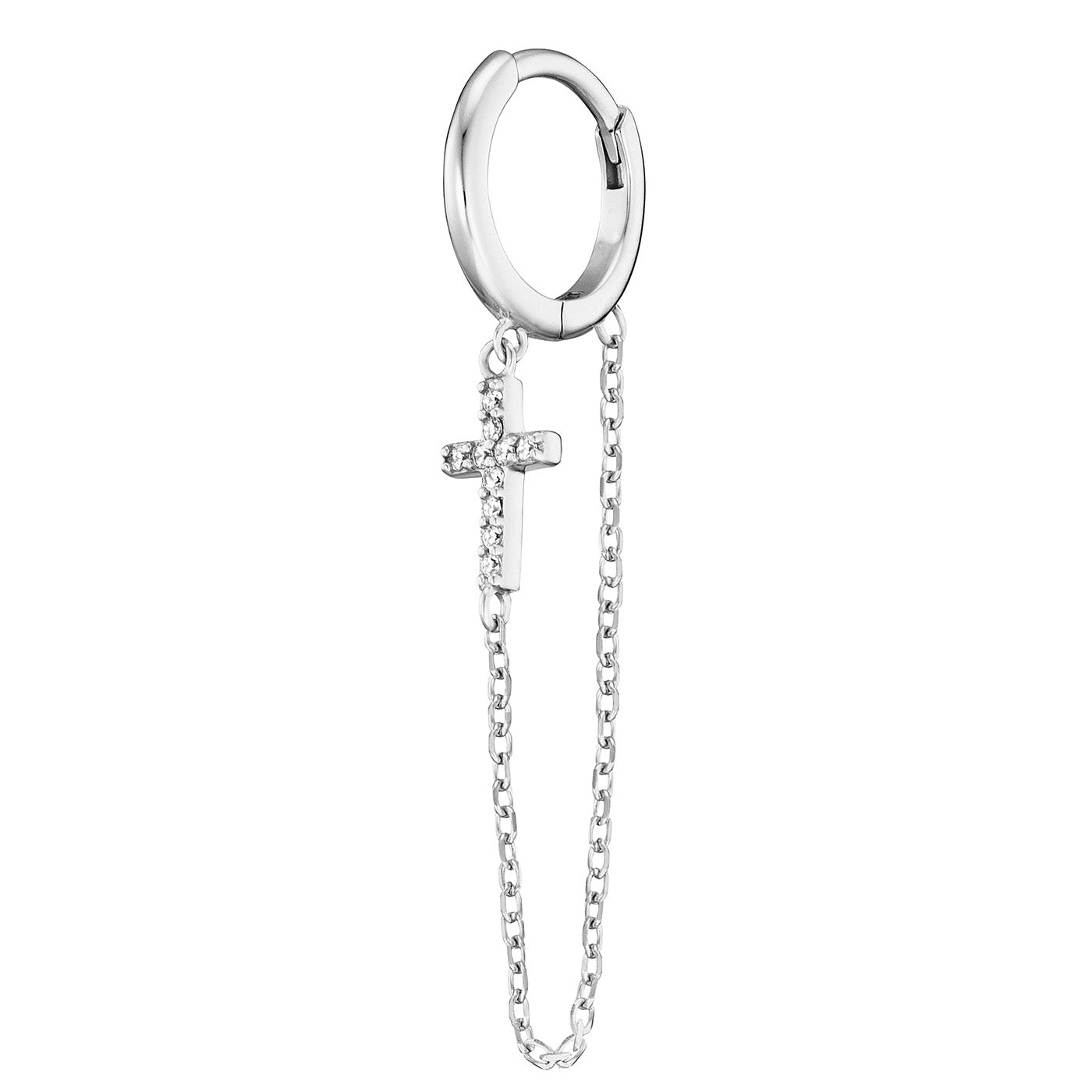 Julie Julsen Creole CROSS Silber rhodiniert mit 20 weißen Zirkonia