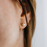 Julie Julsen Ohrstecker HEART PEARL vergoldet mit 36 weiße Zirkonia