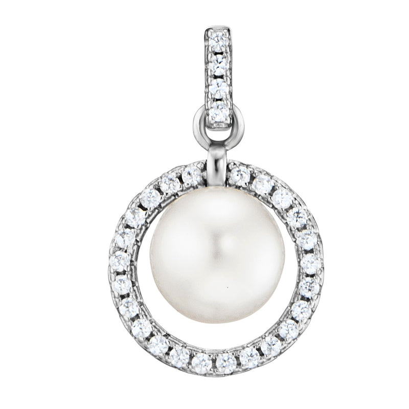 Julie Julsen Ohrstecker CIRCLE PEARL silber mit 58 weiße Zirkonia