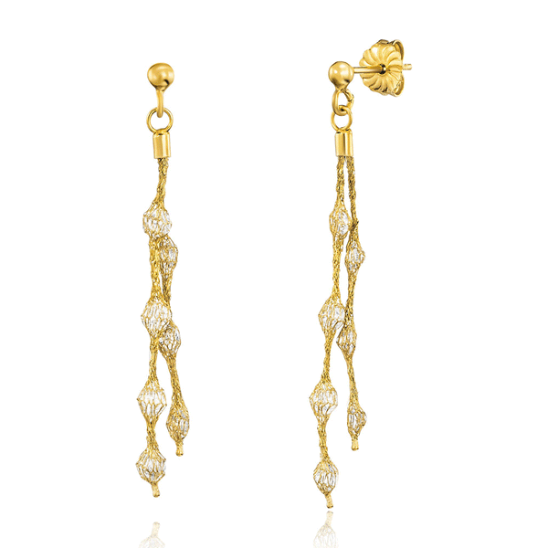 Julie Julsen earrings CALZA silver / gold plated with 14 zirconia
