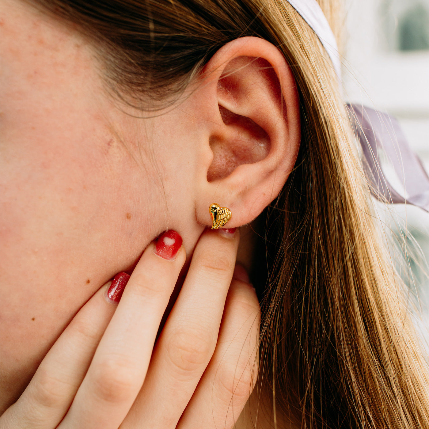 Julie Julsen KIDS Ohrstecker HEARTWING Silber vergoldet