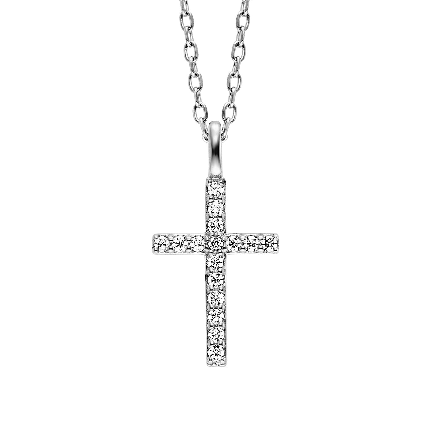 Julie Julsen KIDS Kette mit Anhänger SPARKLING CROSS Silber rhodiniert