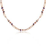 Julie Julsen Loving Stones Kette aus 36 lila Edelsteinen - Amethyst , Rosenquarz