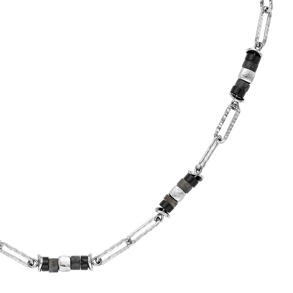 Julie Julsen Loving Stones Kette aus 36 schwarzen Edelsteinen - Achat, Labrodorit