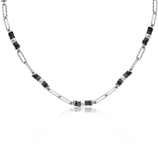 Julie Julsen Loving Stones Kette aus 36 schwarzen Edelsteinen - Achat, Labrodorit