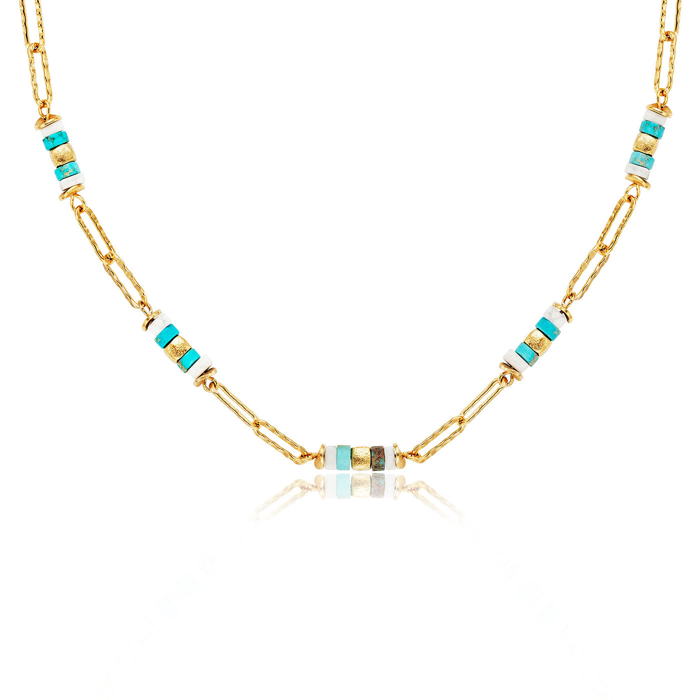 Julie Julsen Loving Stones Kette aus 36 türkisen Edelsteinen - Jaspis, Howlith