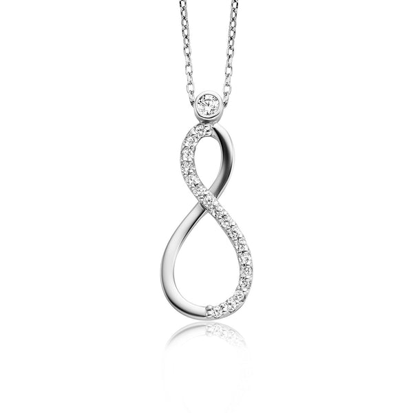 Julie Julsen Kette mit Anhänger INFINITY silber mit 18 Zirkonia