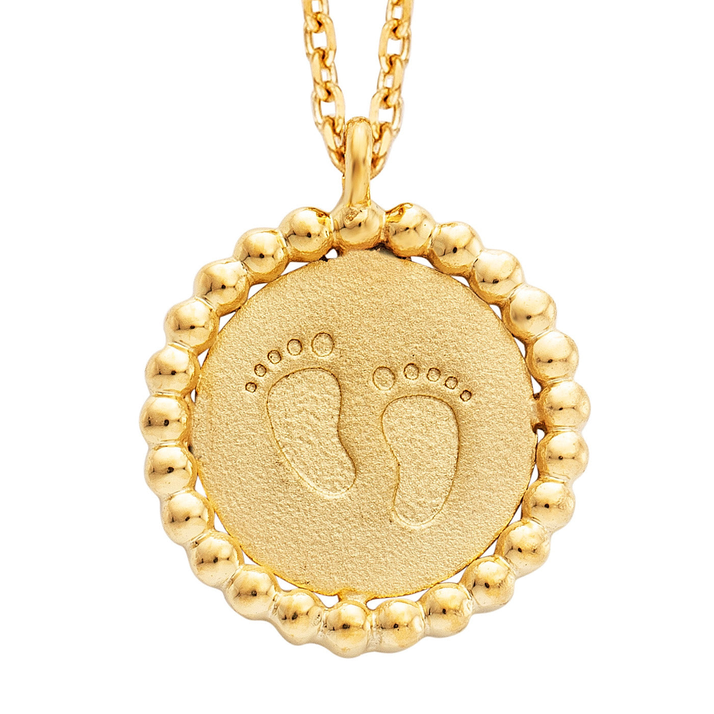 Julie Julsen Kette mit Anhänger BABY FUSSABDRUCK vergoldet