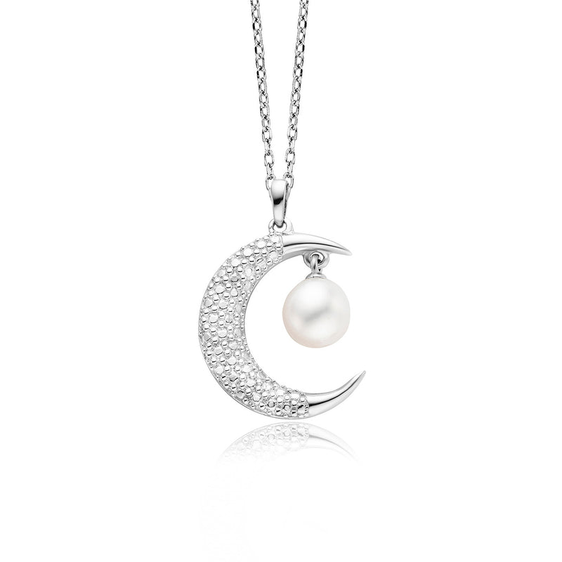 Julie Julsen Kette mit Anhänger MOND silber mit 1 Perle