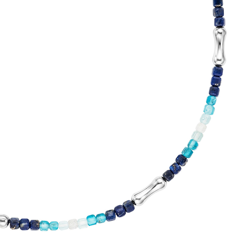 Julie Julsen Loving Stones Kette aus 144 blauen Edelsteinen - Mondstein, Spinell