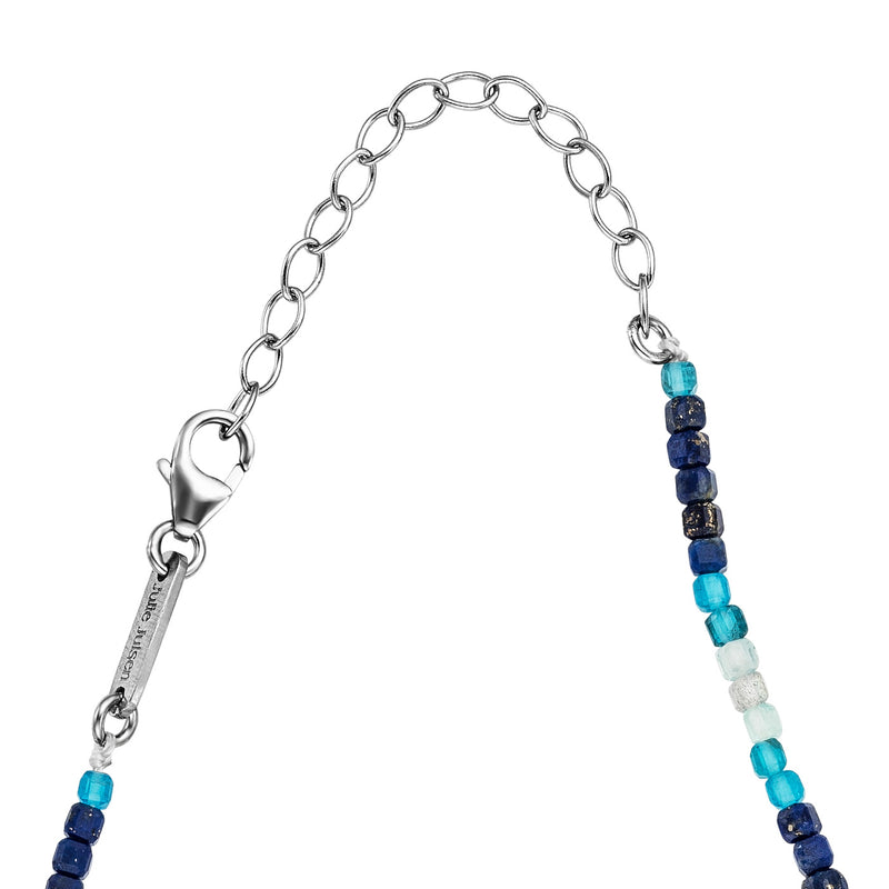 Julie Julsen Loving Stones Kette aus 144 blauen Edelsteinen - Mondstein, Spinell