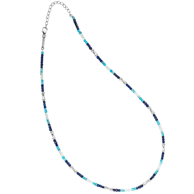 Julie Julsen Loving Stones Kette aus 144 blauen Edelsteinen - Mondstein, Spinell