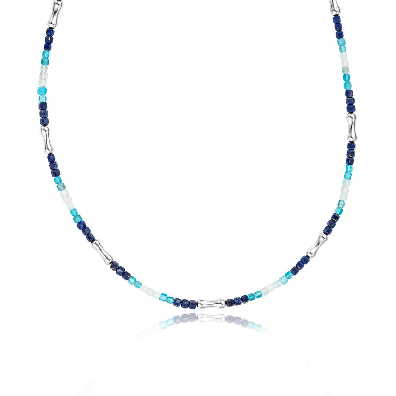 Julie Julsen Loving Stones Kette aus 144 blauen Edelsteinen - Mondstein, Spinell