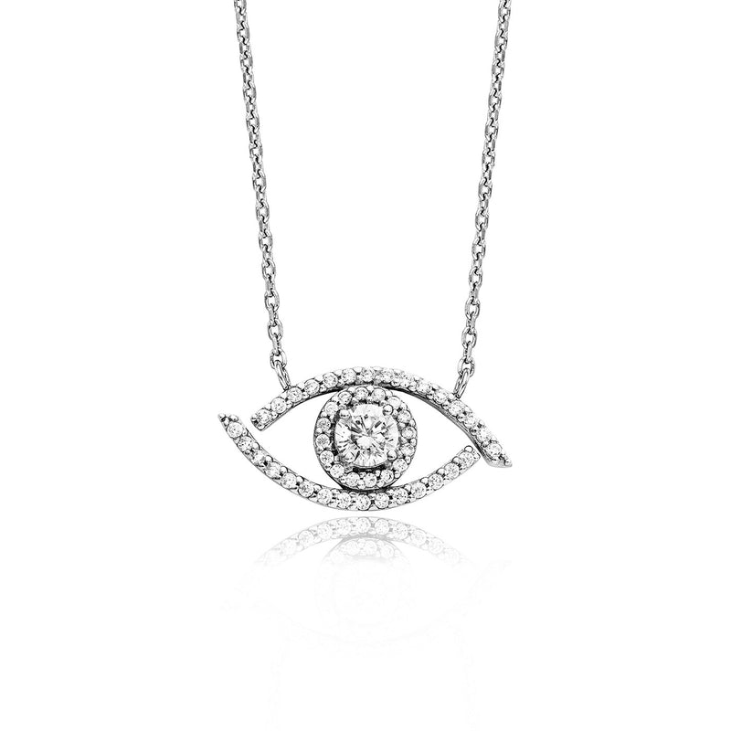 Julie Julsen Kette mit Anhänger AUGE silber mit 47 Zirkonia