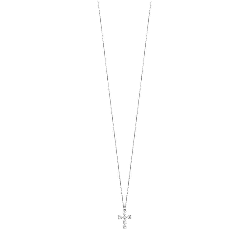 Julie Julsen Kette mit Anhänger KREUZ silber mit 6 Zirkonia