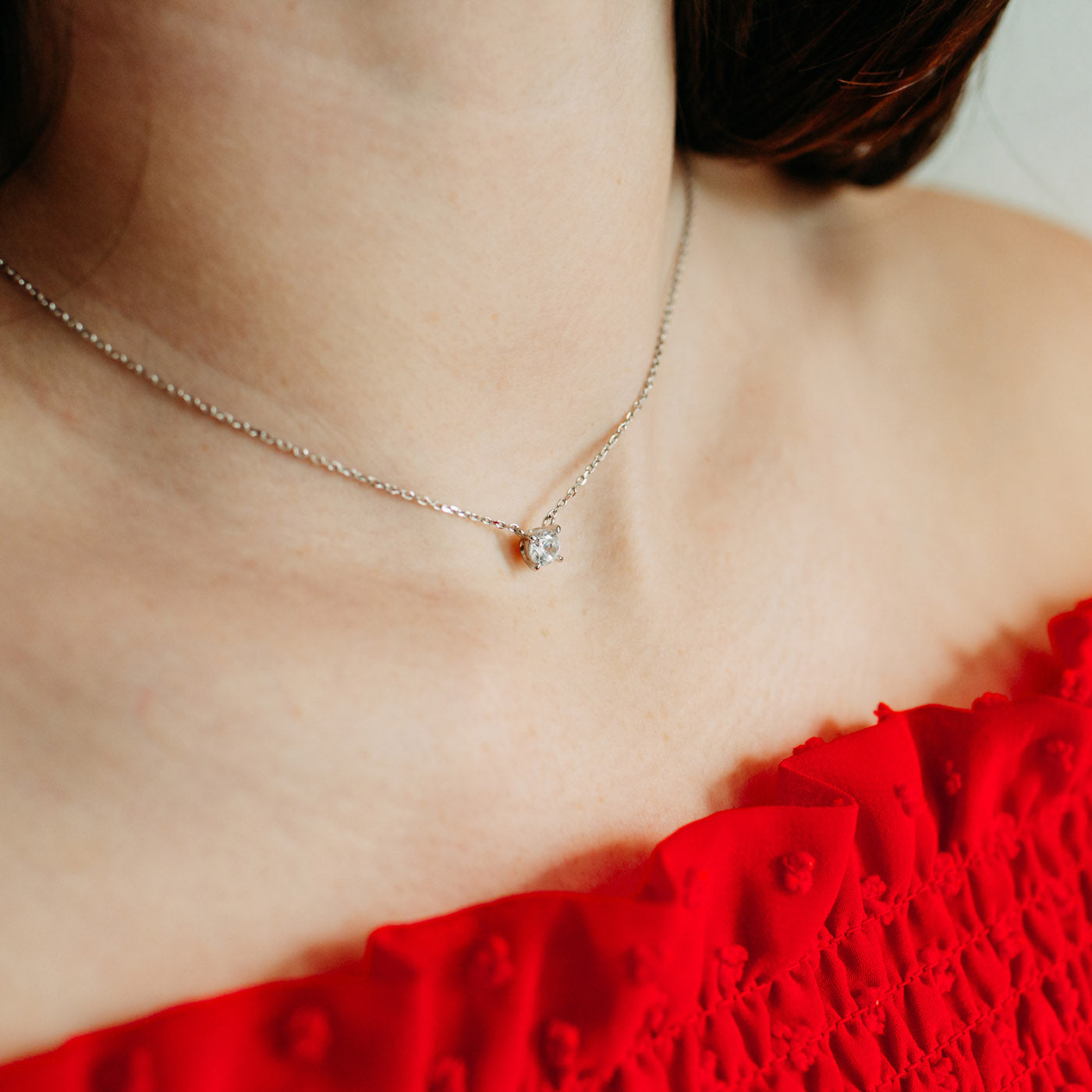 Julie Julsen Kette mit Anhänger ROUND silber mit 1 Zirkonia