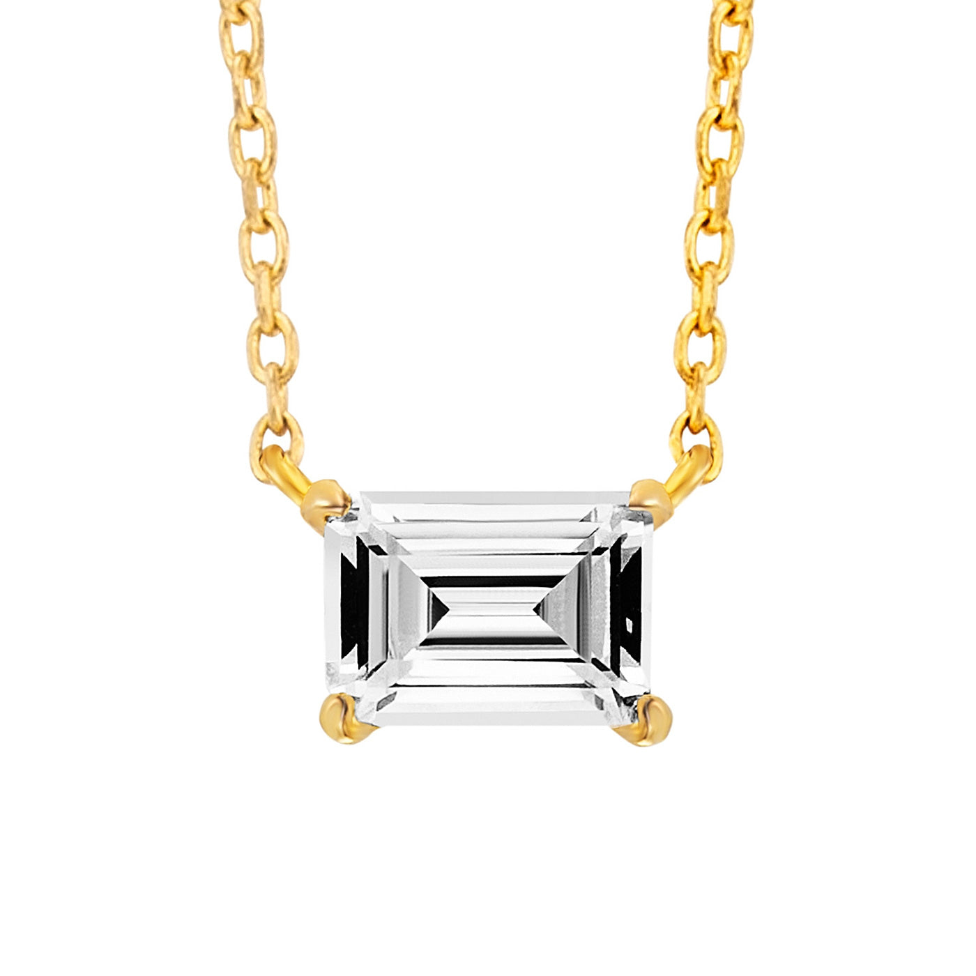 Julie Julsen Kette mit Anhänger RECTANGLE vergoldet mit 1 Zirkonia