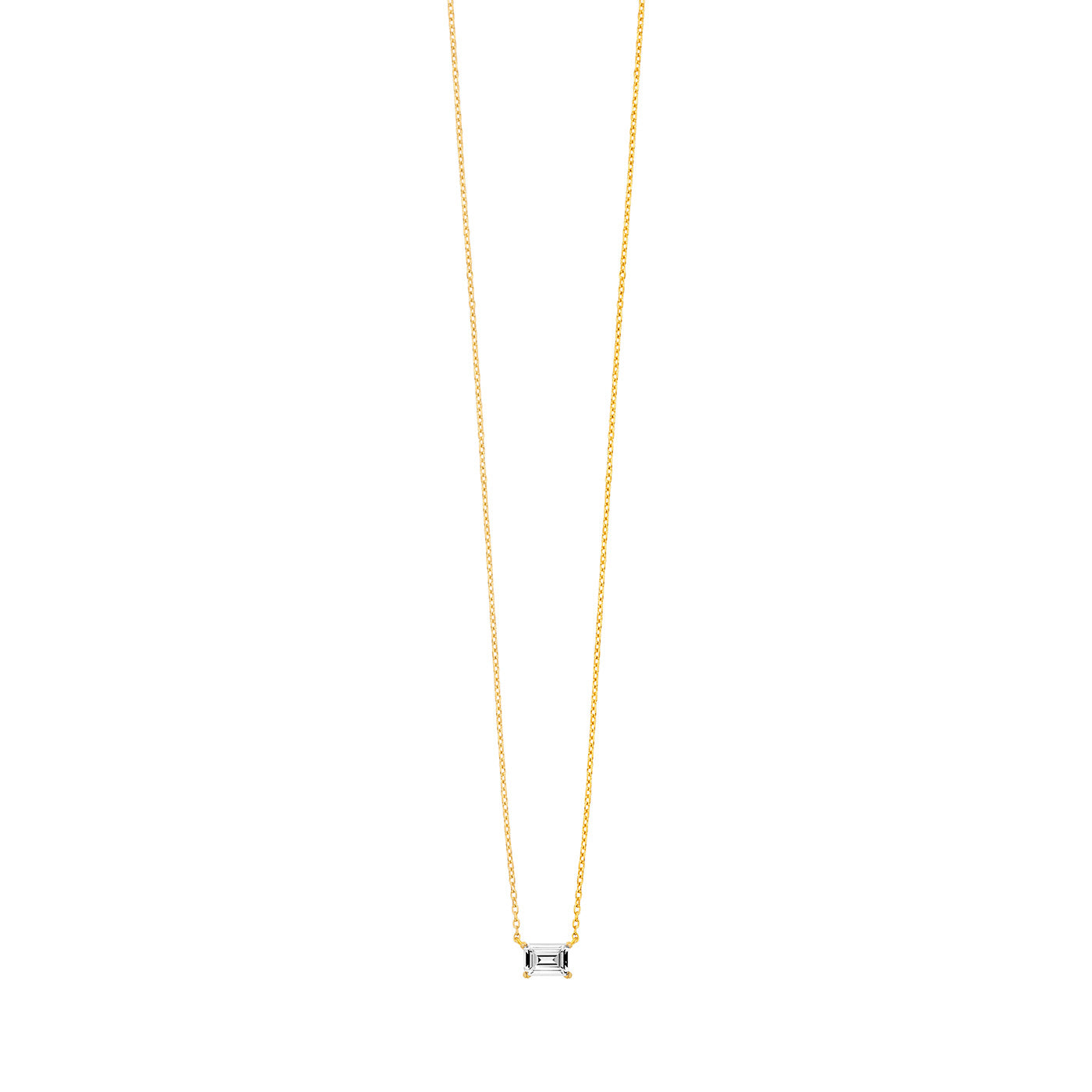Julie Julsen Kette mit Anhänger RECTANGLE vergoldet mit 1 Zirkonia