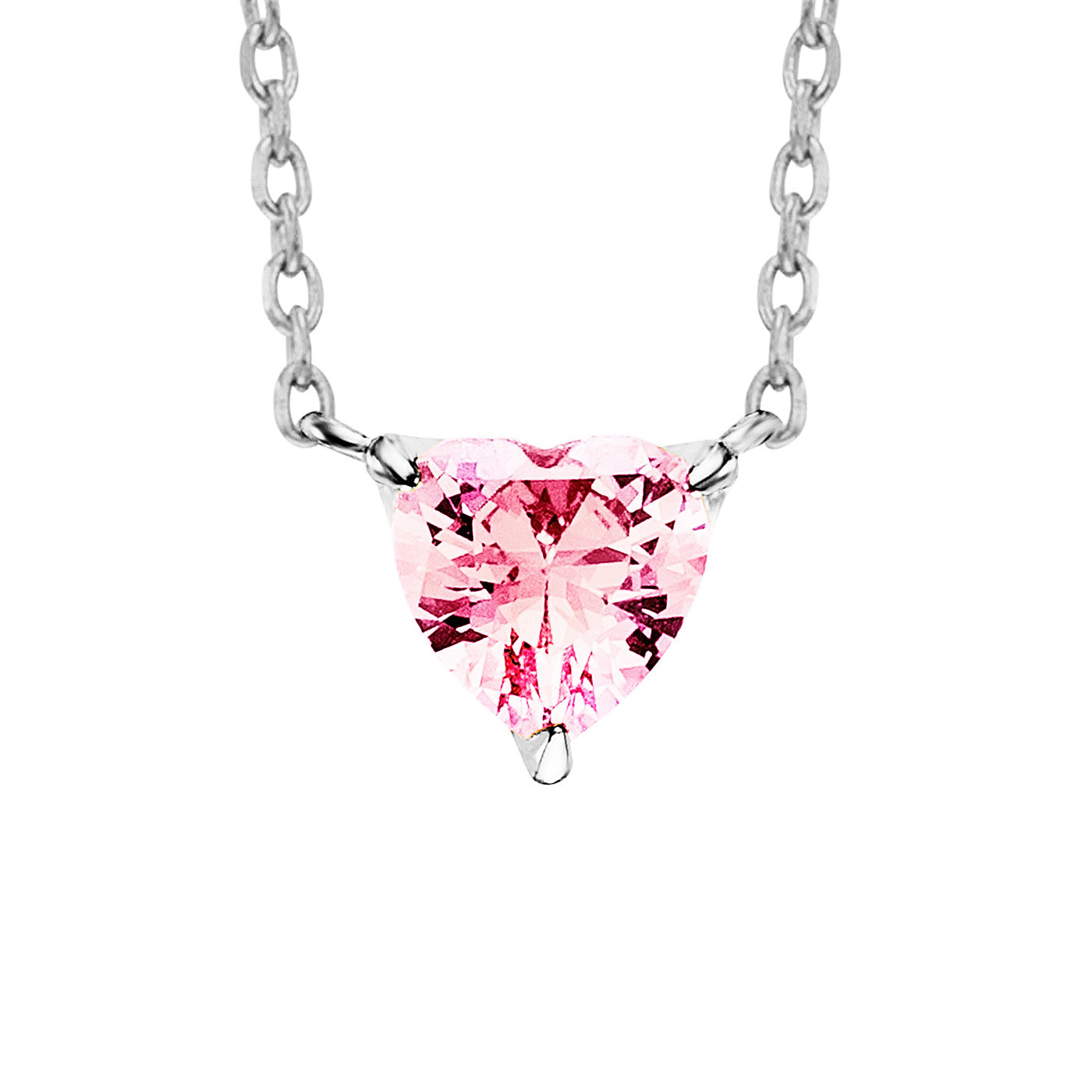 Julie Julsen Kette mit Anhänger HEART silber mit 1 pinker Zirkonia
