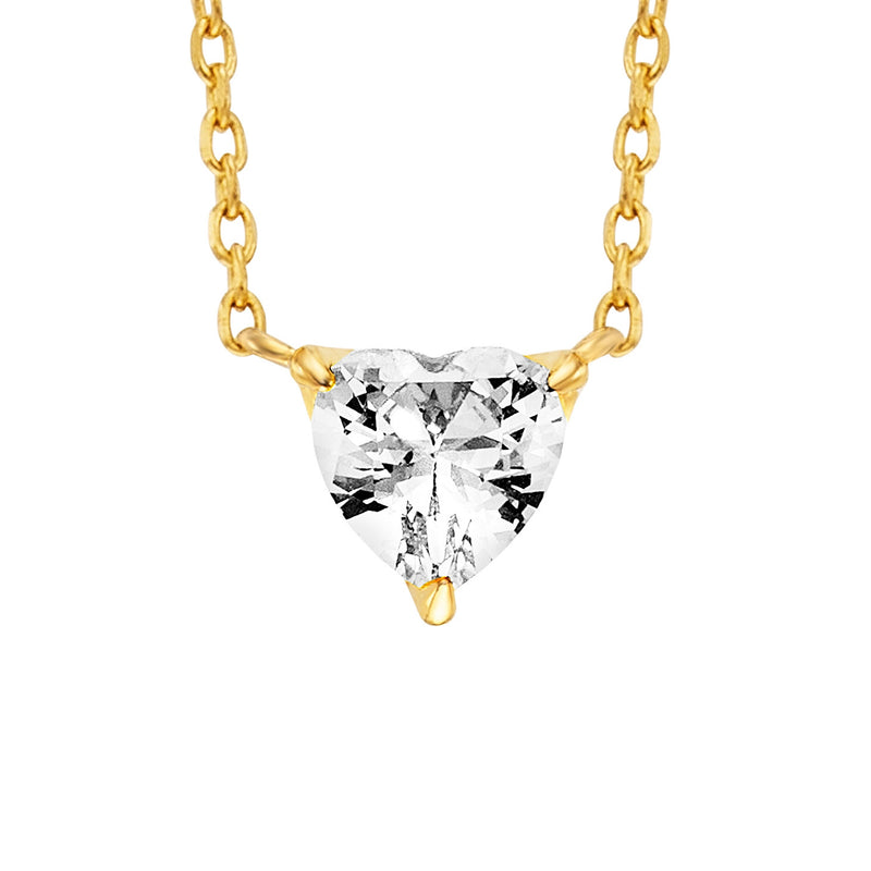 Julie Julsen Kette mit Anhänger CRYSTAL HEART vergoldet mit Zirkonia