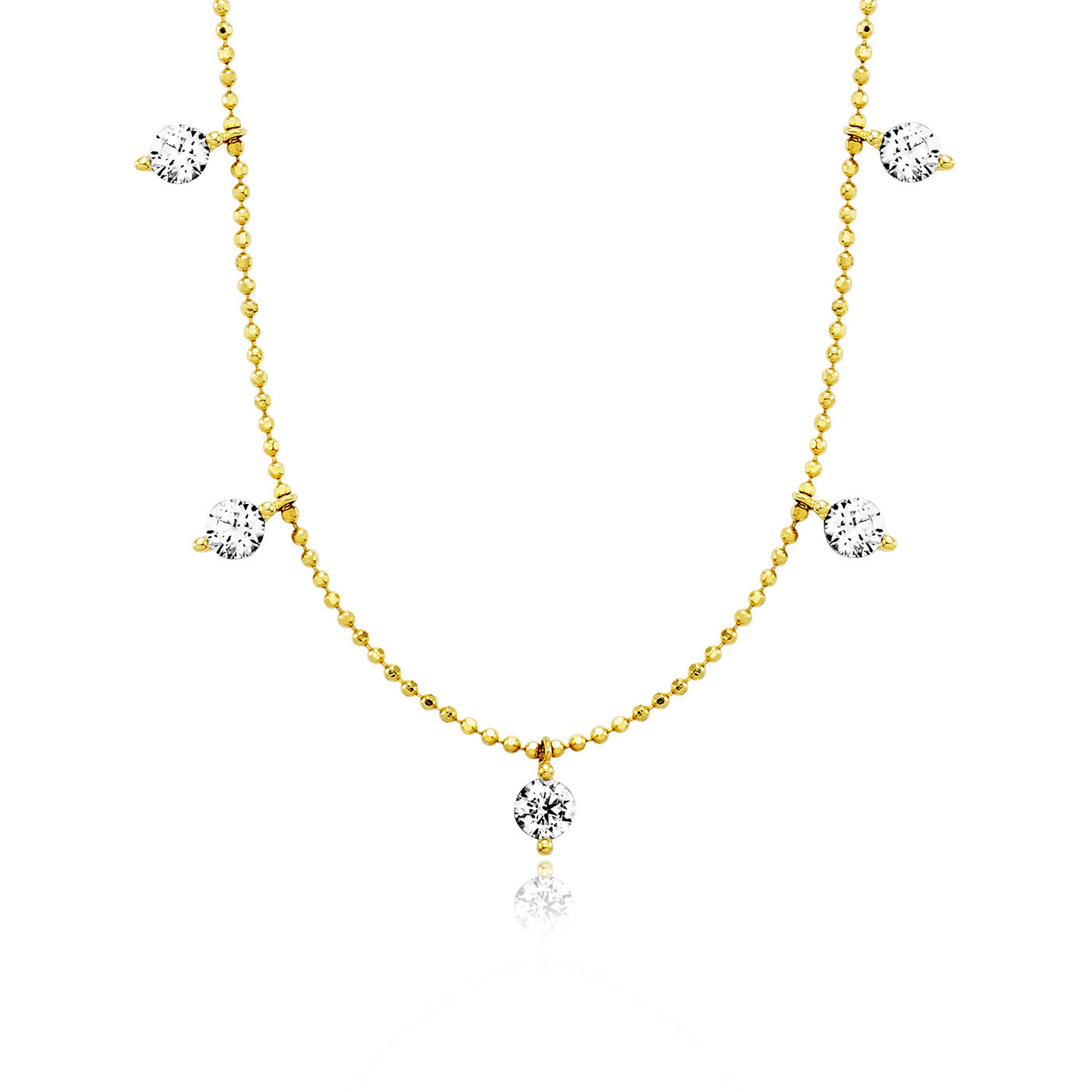 Julie Julsen Kette mit Anhänger HANGING CRYSTAL vergoldet mit 7 Zirkonia