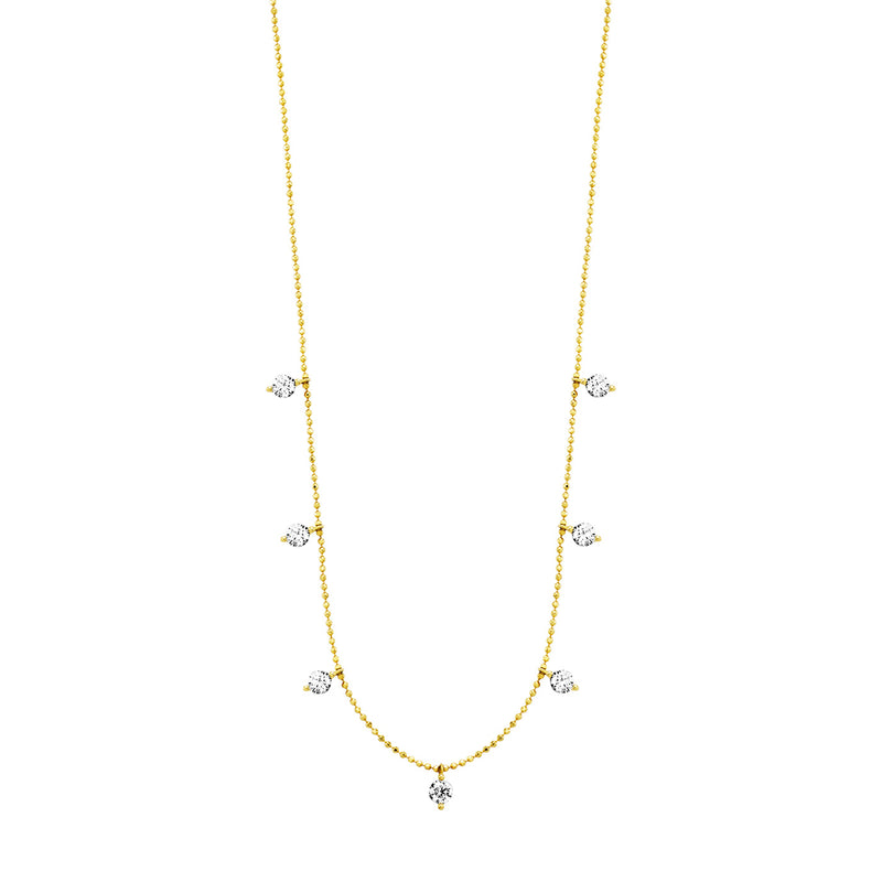 Julie Julsen Kette mit Anhänger HANGING CRYSTAL vergoldet mit 7 Zirkonia