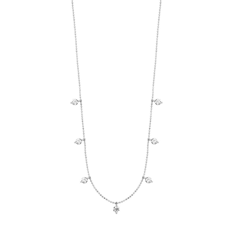Julie Julsen Kette mit Anhänger HANGING CRYSTAL silber mit 7 Zirkonia
