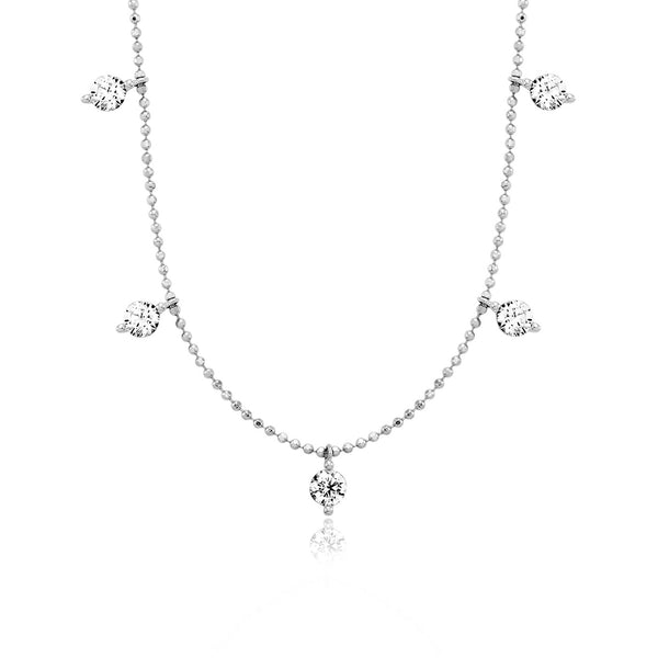 Julie Julsen Kette mit Anhänger HANGING CRYSTAL silber mit 7 Zirkonia
