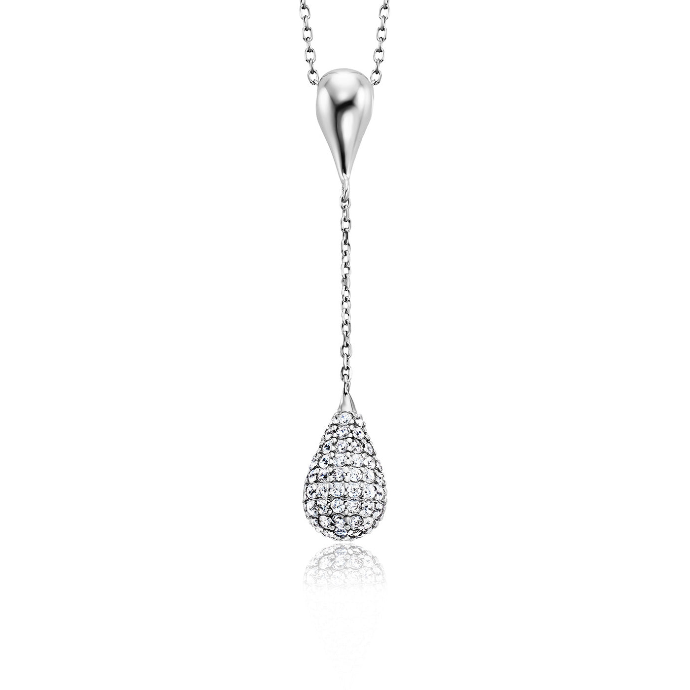 Julie Julsen Kette mit Anhänger CRYSTAL DROP silber mit 95 Zirkonia