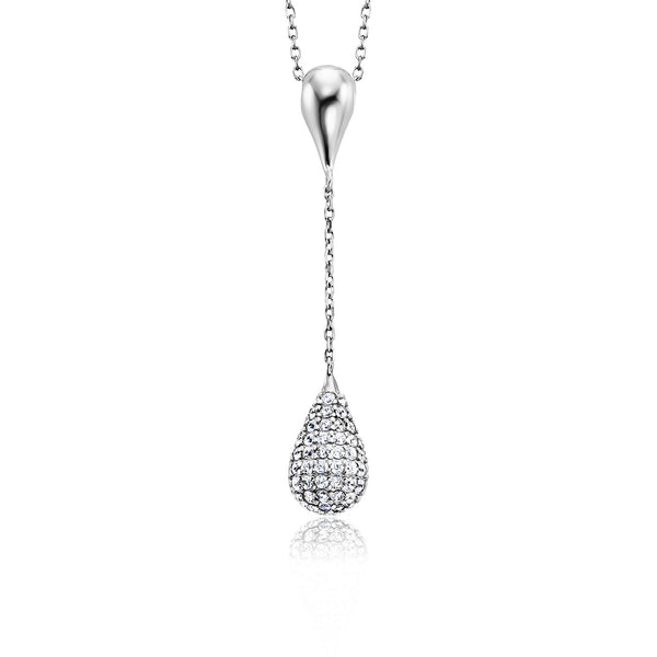 Julie Julsen Kette mit Anhänger CRYSTAL DROP silber mit 95 Zirkonia