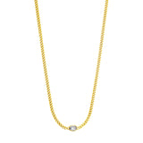 Julie Julsen Kette mit Anhänger OVAL CUT vergoldet mit 1 weißen Zirkonia