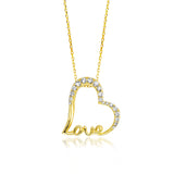 Julie Julsen Kette mit Anhänger HEART LOVE vergoldet mit 14 Zirkonia